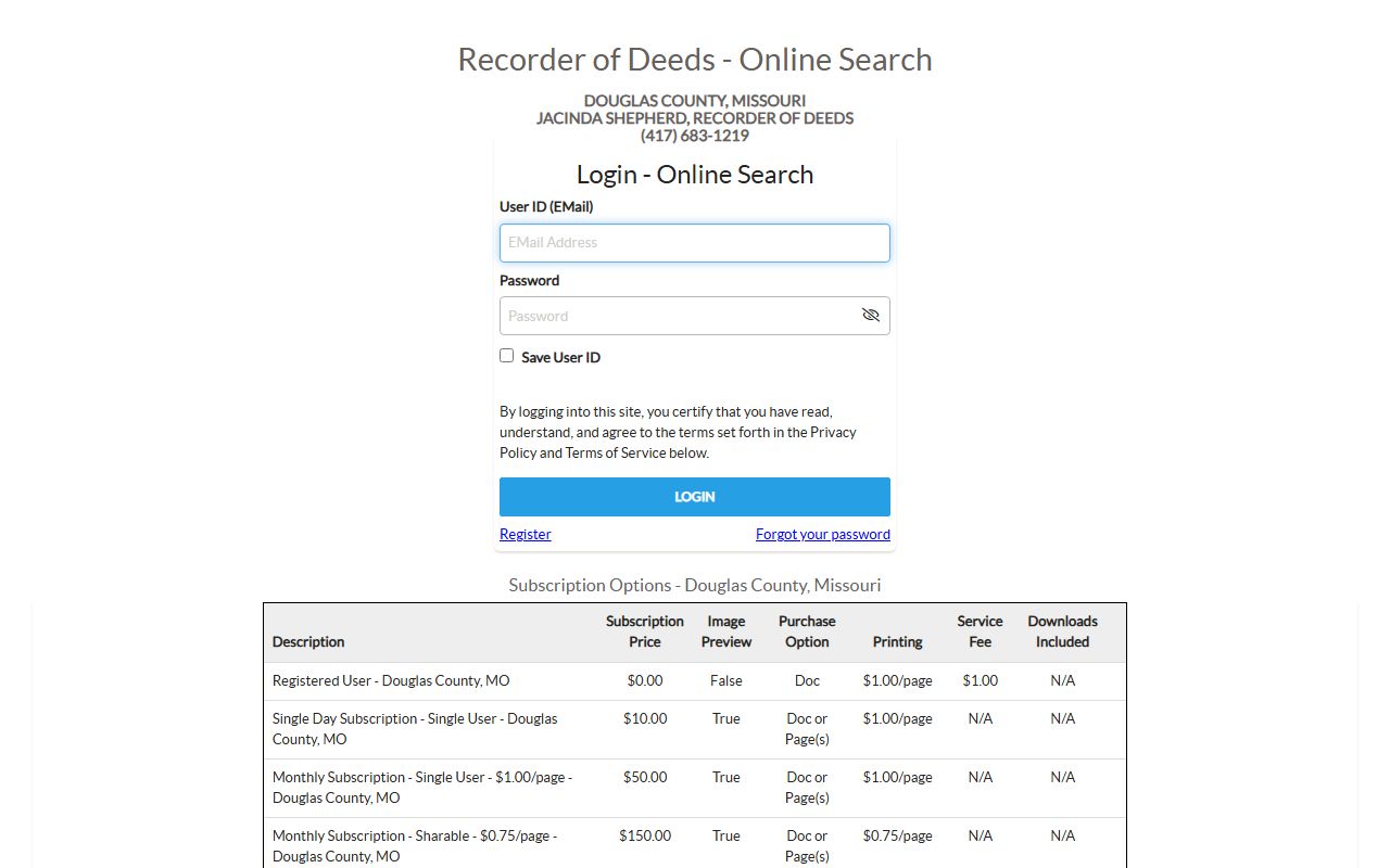 Douglas County marriage records iCounty Recorder of Deeds portal