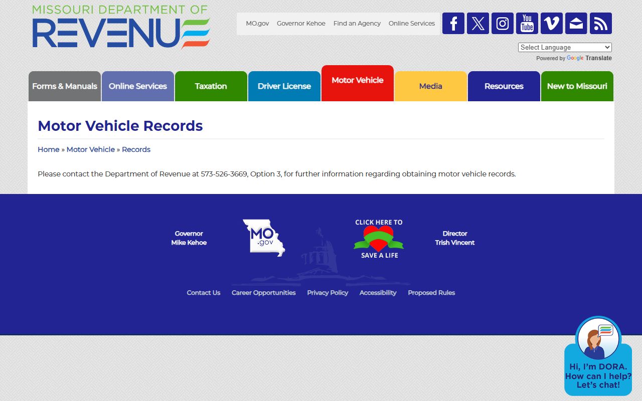 Douglas County traffic court records Missouri DOR motor vehicle records